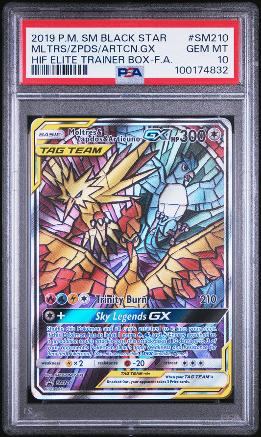 PSA 10 - Moltres Zapdos Articuno GX Promo - SM210