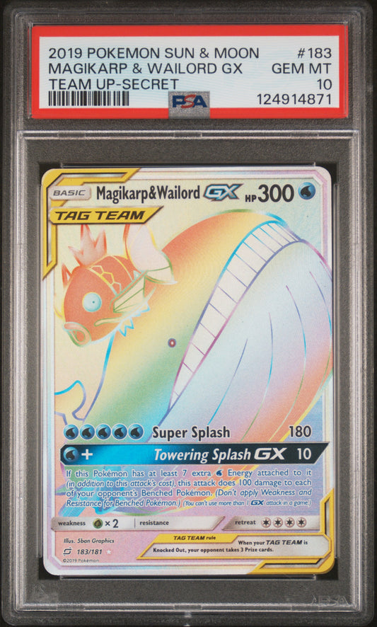 PSA 10 - Magikarp & Wailord GX 183/181