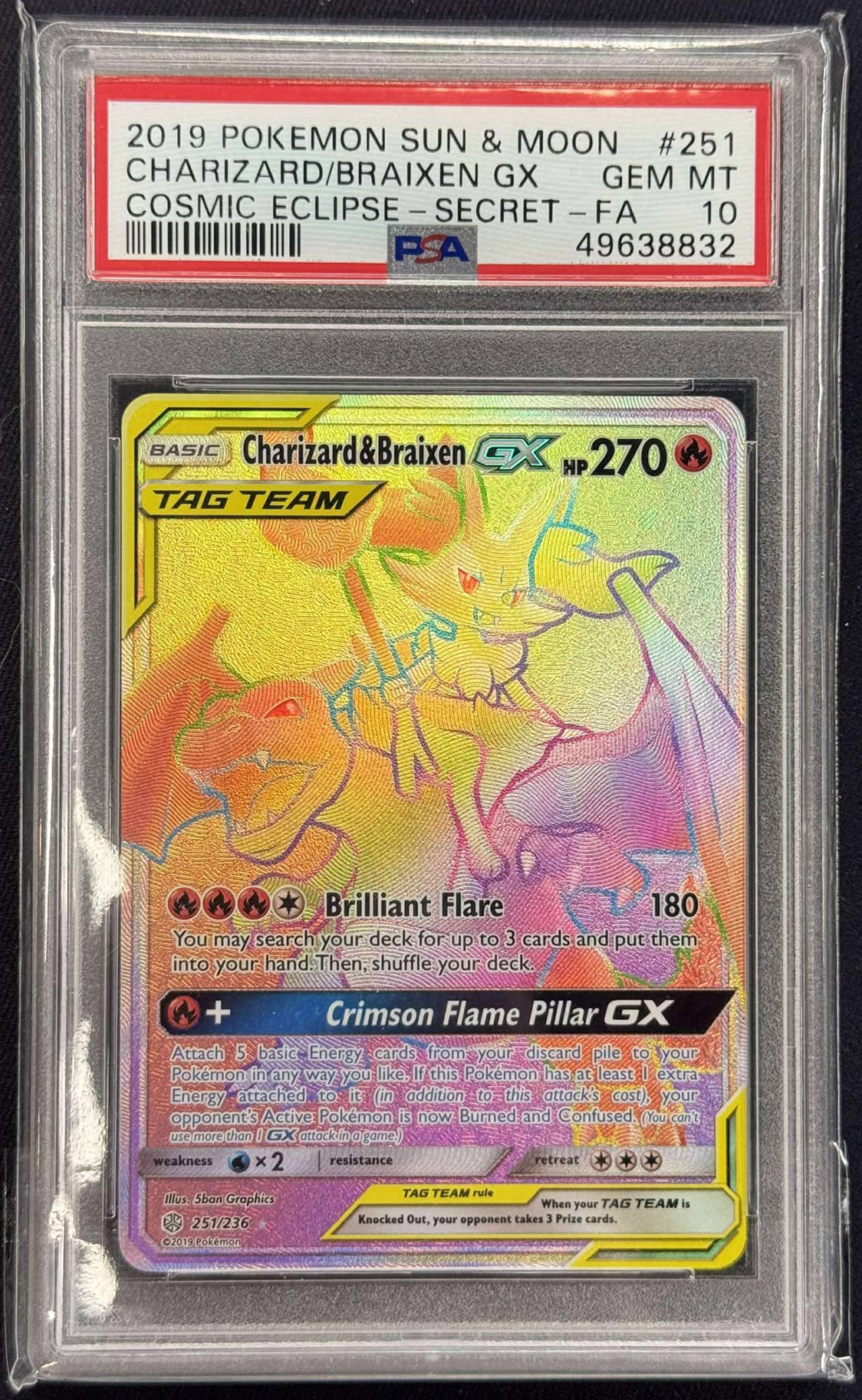 PSA 10 - Charizard & Braixen GX - 251/236