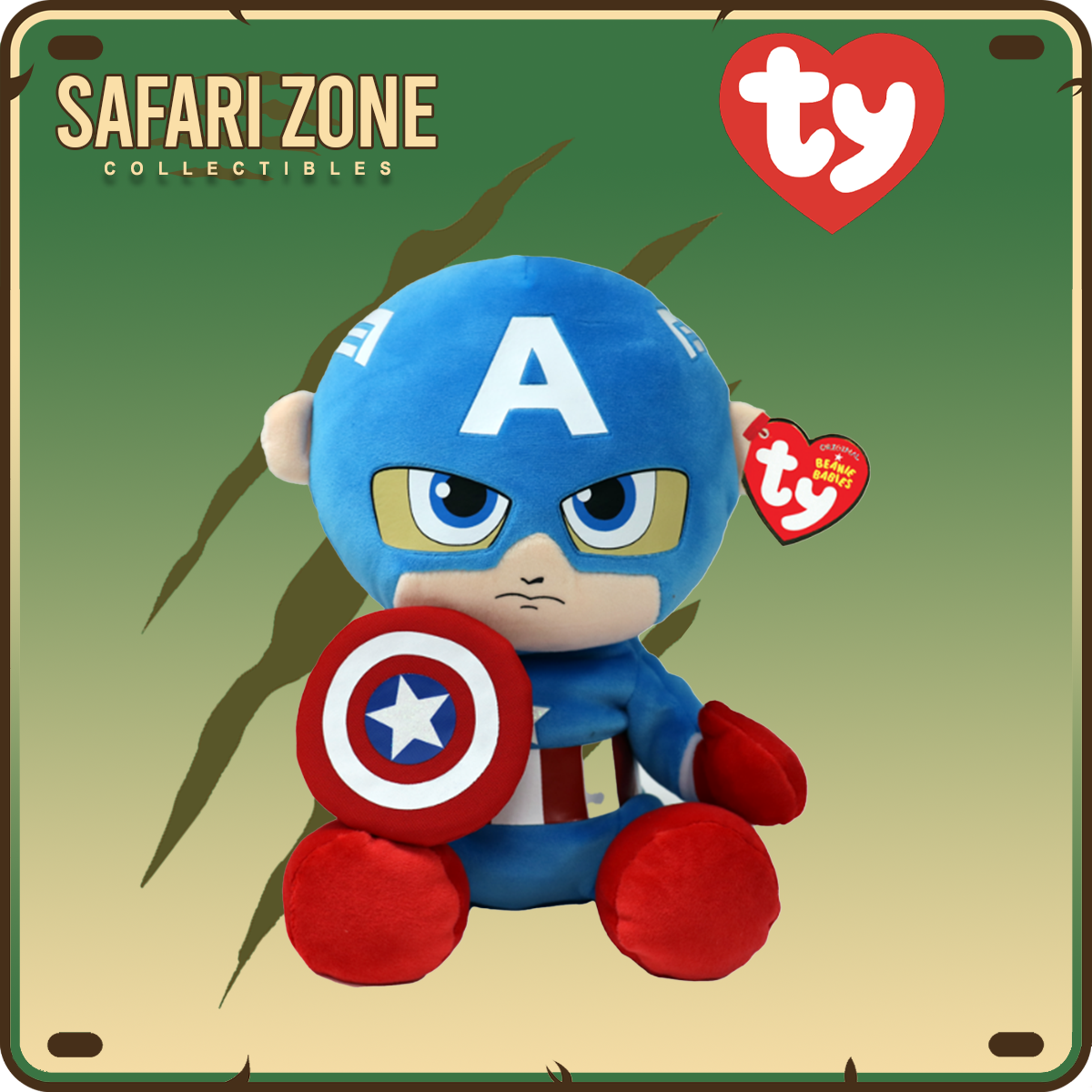 TY Beanie Babies - Marvel - Captain America - Small