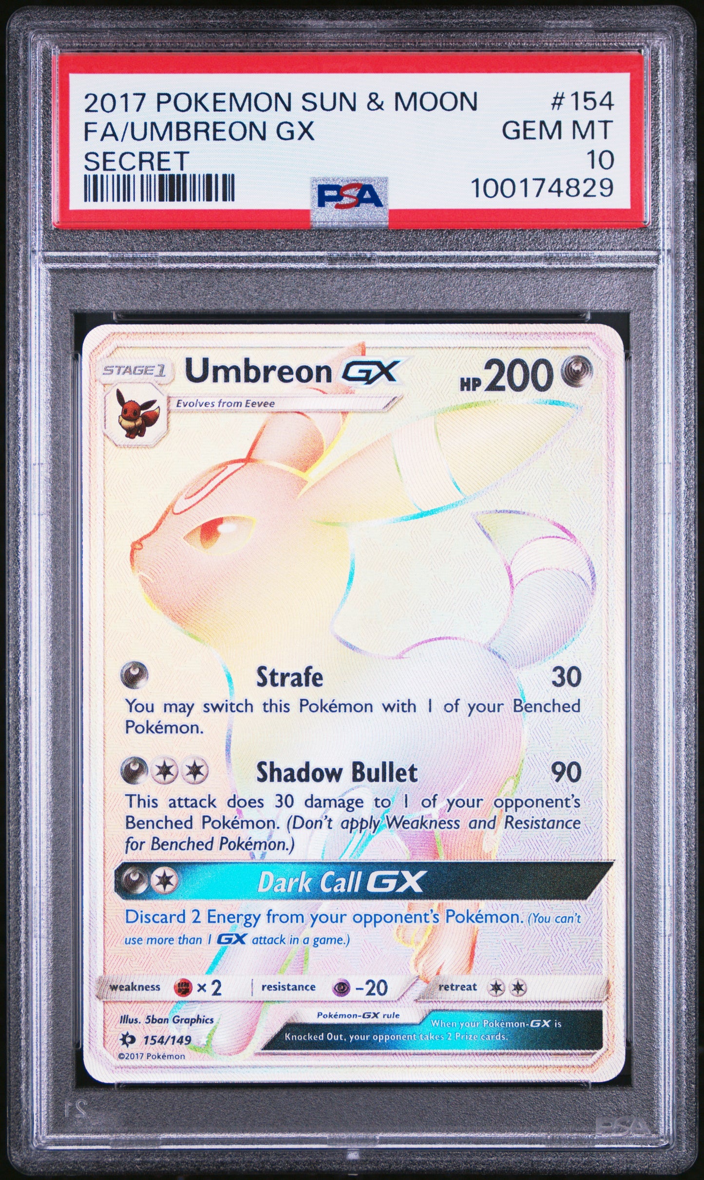 PSA 10 - Umbreon GX Secret - 154/149