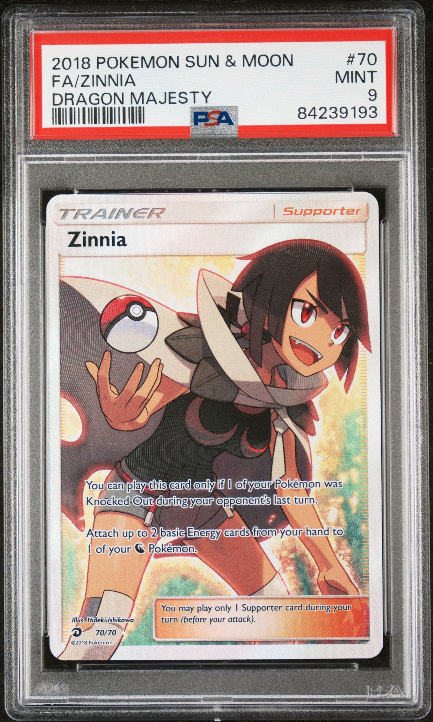 PSA 9 - Zinnia Full Art - 70/70