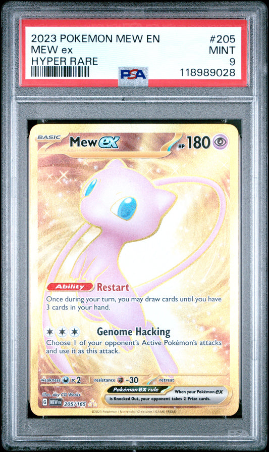 PSA 9 - Mew ex Hyper Rare - 205/165